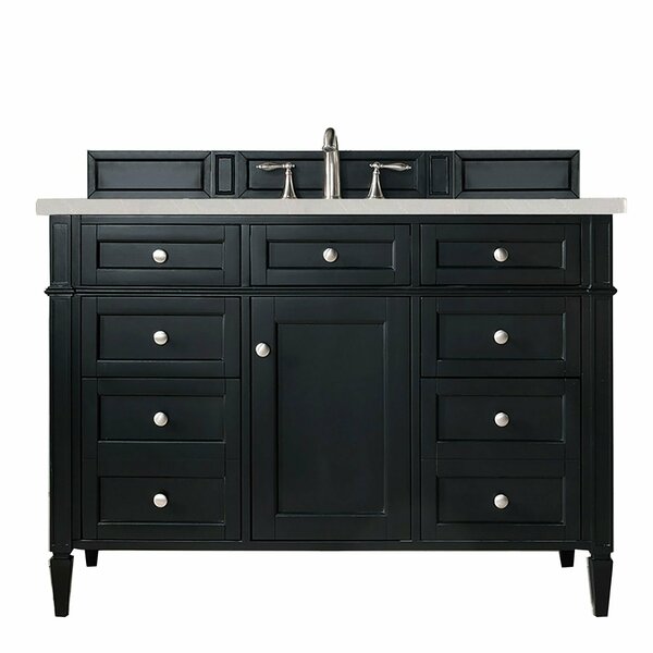 James Martin Vanities Brittany 48in Single Vanity, Black Onyx w/ 3 CM Eternal Serena Quartz Top 650-V48-BKO-3ESR